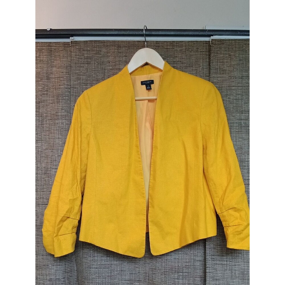 Ann Taylor Yellow Linen Blend Short Jacket